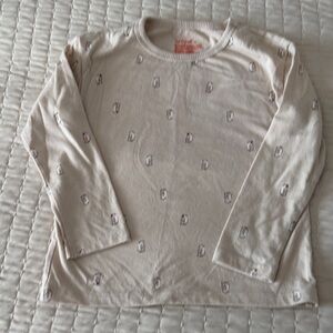 Cat & Jack Cream Long Sleeve Tee with Penguin Print